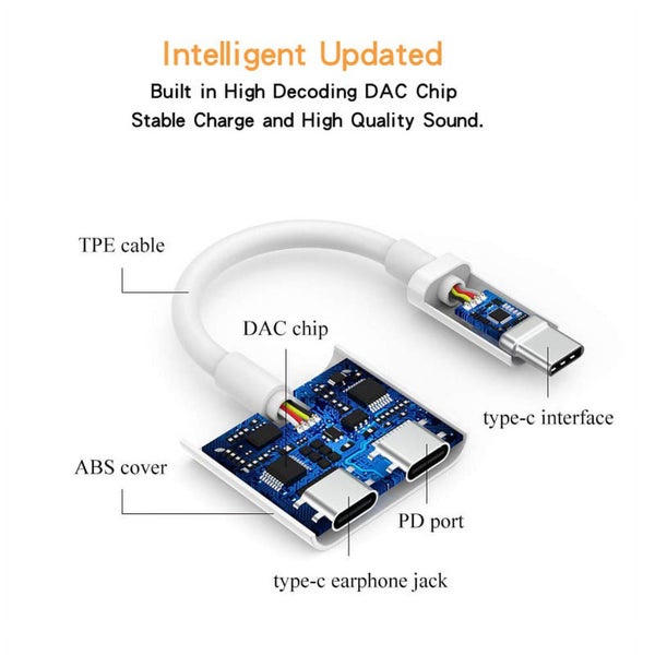 USB C to Headphone Jack Adapter with 3.5mm Aux Audio and Type C Charger Don Carousel 8