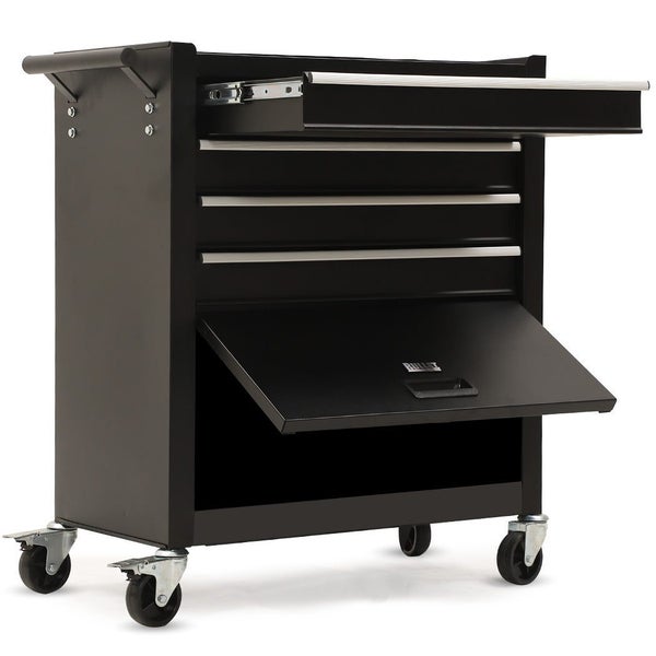 Bullet Pro 4 Drawer Tool Box Cabinet Trolley Storage With 1-Door Toolbox Garage Carousel 1