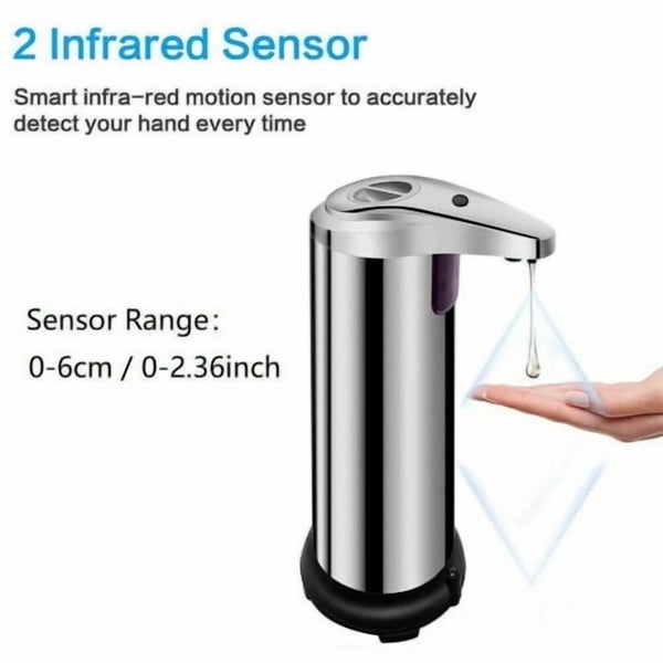 250ml Stainless Auto Handsfree Sensor Touchless Soap Dispenser Kitchen Bath Carousel 2