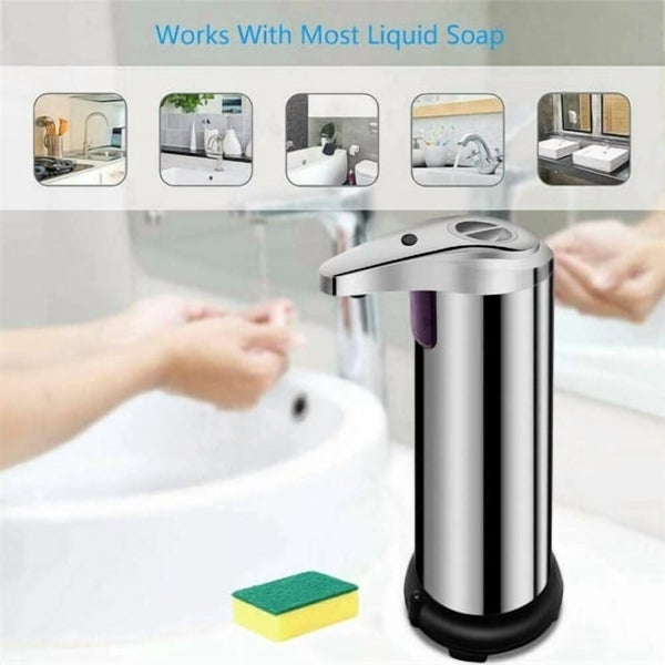 250ml Stainless Auto Handsfree Sensor Touchless Soap Dispenser Kitchen Bath Carousel 6