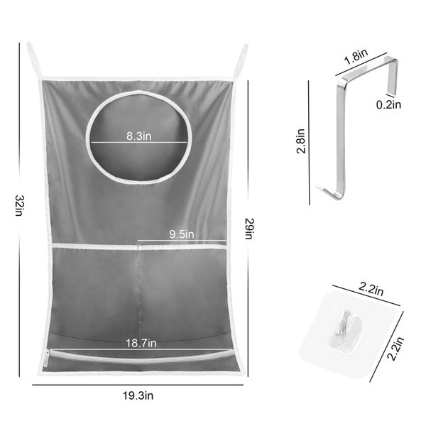 Hanging Laundry Hamper, Space Saving Laundry Bag, Over-Door Laundry Basket, Carousel 2