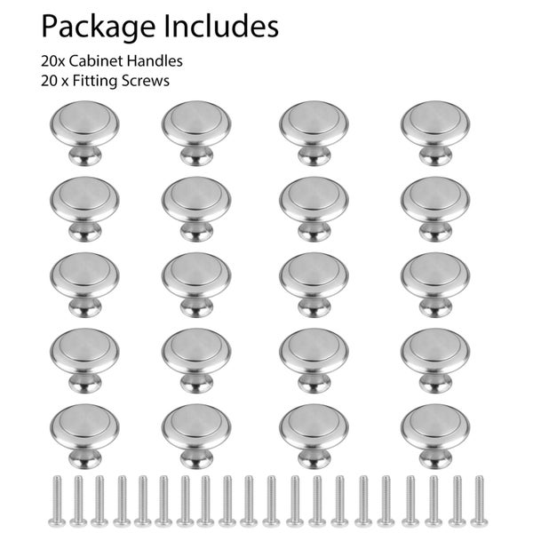 Kitchen Cabinet Knobs 1.2'' Drawer Pulls Decorative Knobs Stainless Steel N Carousel 9