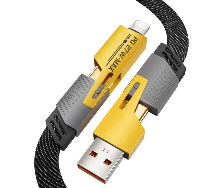 4 in 1 Fast Charging Cable 65W Dual Input Multi Connector Braided Charging Cord Carousel 1