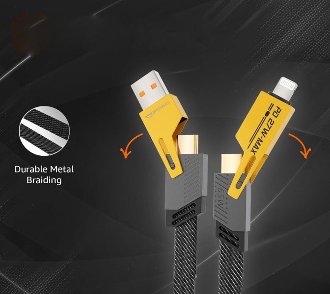 4 in 1 Fast Charging Cable 65W Dual Input Multi Connector Braided Charging Cord Carousel 2