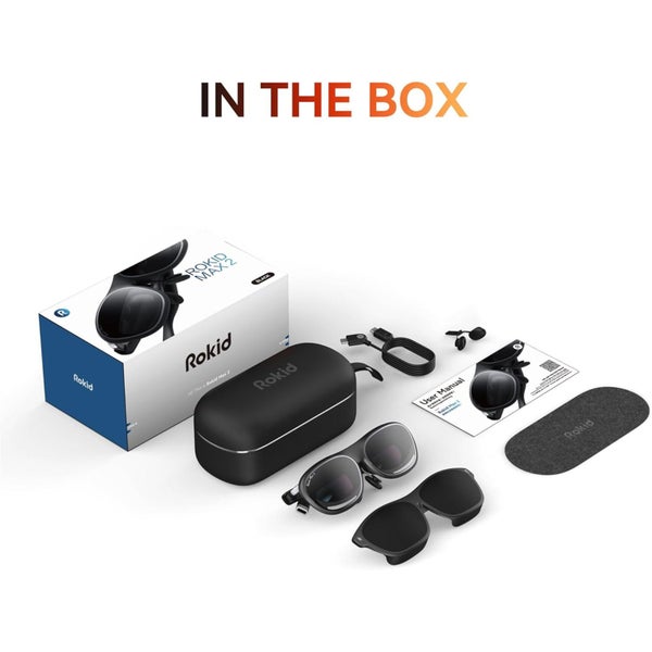 Rokid Max 2 AR Glasses - Black 215" Micro-OLED Display - 50° FOV - 600 Nits Carousel 9