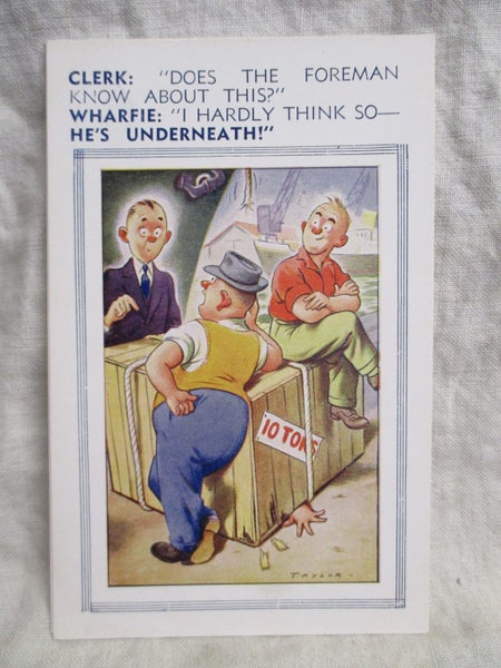 PC 8132 - Artist Comic Postcard - He's Underneath Carousel 1