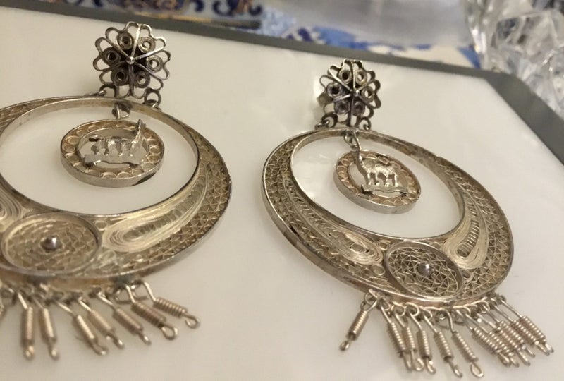 Ethnic Sterling Silver Filigree Earrings Carousel 5