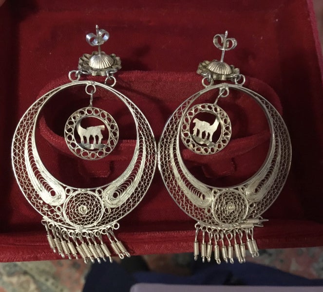 Ethnic Sterling Silver Filigree Earrings Carousel 2