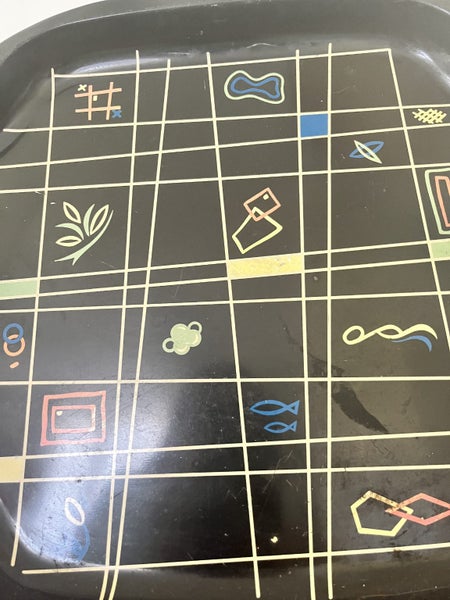 Mid c mod black metal serving tray . Carousel 2