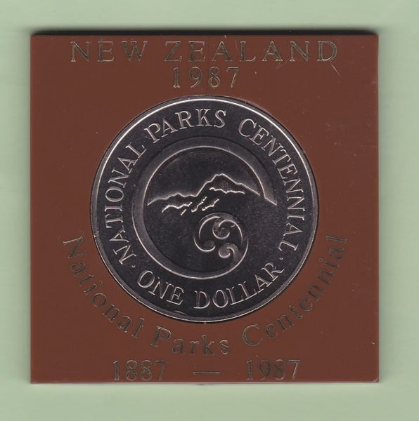 NZ - Large Dollar - 1987 National Parks - Cased UNC Carousel 1