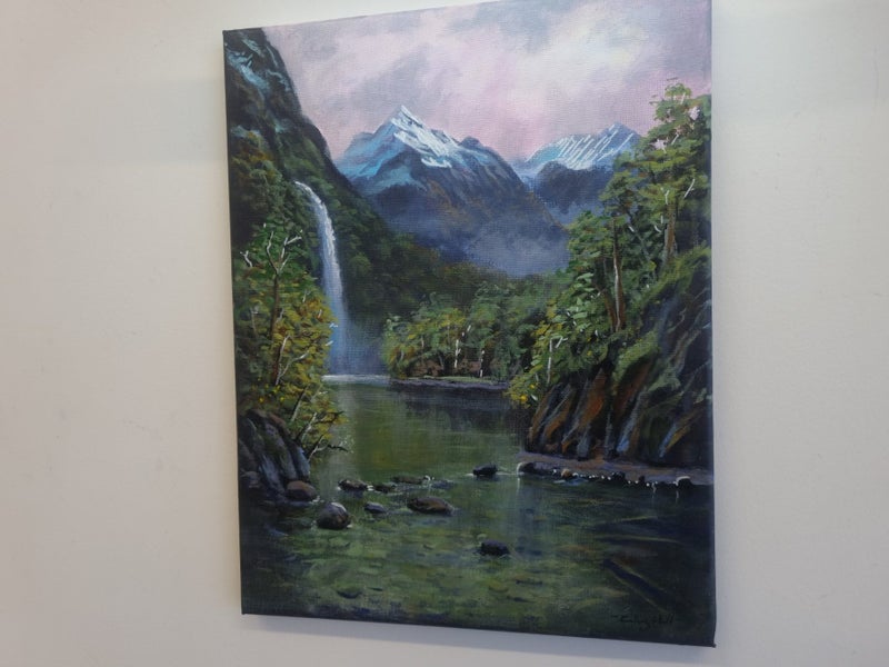 A Waterfall in Fiordland - Caley Hall - Original Painting Carousel 2