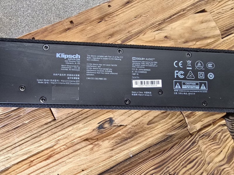 Klipsch Cinema 600 Soundbar + Wireless Subwoofer – Excellent Condition Carousel 2