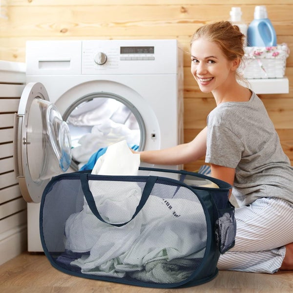 Durable Collapsible Laundry Baskets, Mesh Pop Up Laundry Hamper with Side P Carousel 2