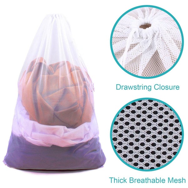 Mesh Laundry Bag Heavy Duty Drawstring Bag, Factories, College, Dorm, Trave Carousel 6