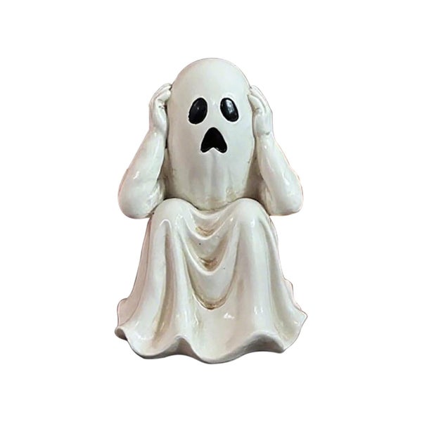 Gothic Halloween Ghost Ornament - 8" Handcrafted Resin Decor for Desk, Shel Carousel 2
