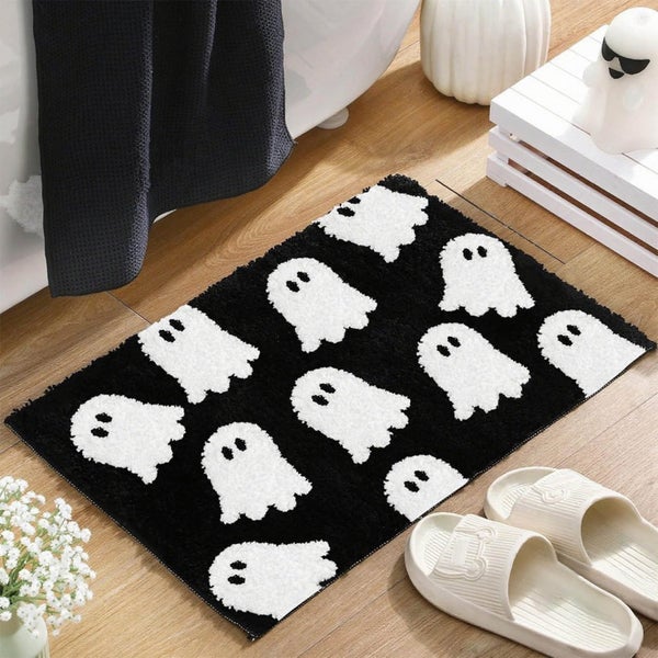 Creepy-Cute Ghost Floor Mat ¨C Halloween Home Decor, Washable Foyer & Bath R Carousel 1