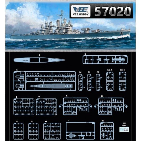 Vee Hobby 1/700 Scale USS Cleveland CL-55 1945 Standard Edition V57020 Plasti... Carousel 1