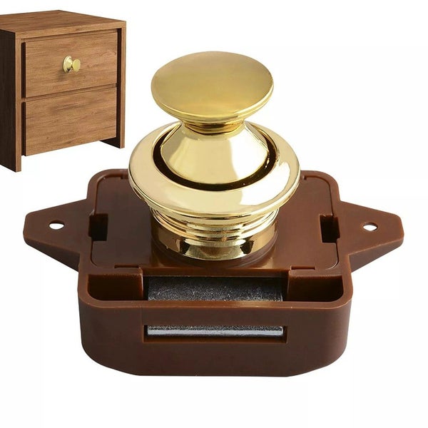 Push Button Drawer Cupboard Cabinet RV Caravan Catch Latch Knob Handle Lock Carousel 11