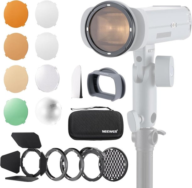 Neewer CRM5 Magnetic Flash Accessory Kit for Q3 Flash, Square to Round Head Carousel 1