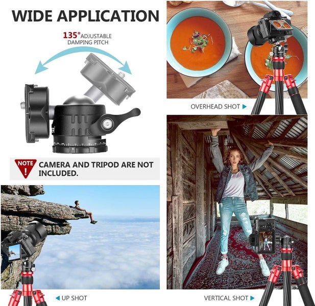 NEEWER Professional 28mm Low Profile Tripod Ball Head with 360° Rotation and 2 Carousel 7