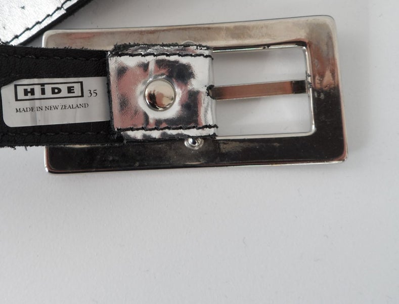 HIDE - NZ - SILVER CONTRAST LEATHER BELT - 87 - 97 cm Carousel 1