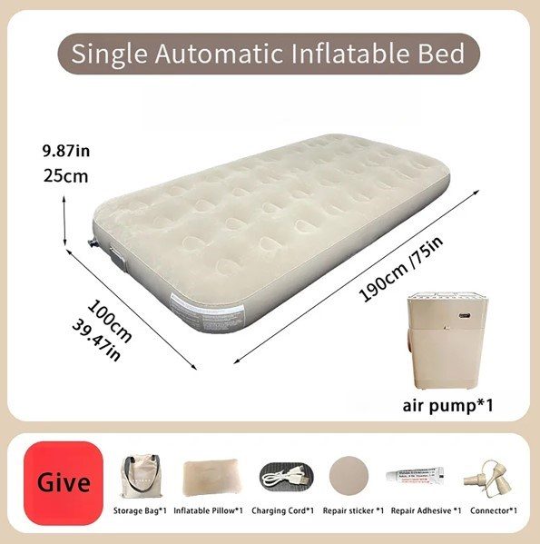 Single Automatic Inflatable Mattress with Air Pump