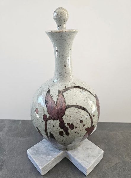 Horst Kerstan of Germany 1941-2005 Pottery Vase with Stopper. Eye Catching. Carousel 1