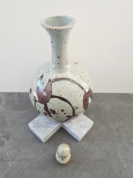 Horst Kerstan of Germany 1941-2005 Pottery Vase with Stopper. Eye Catching. Carousel 6