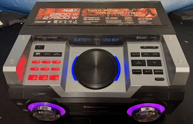 Panasonic Max-370 2500w Rms Rgb Lights USB CD Bluetooth AUX IN Carousel 2