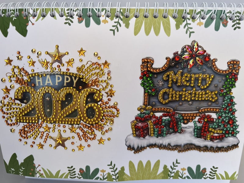 2026 Handmade Diamond Dot Calendar – Alphabet & Art Design64795675662593110