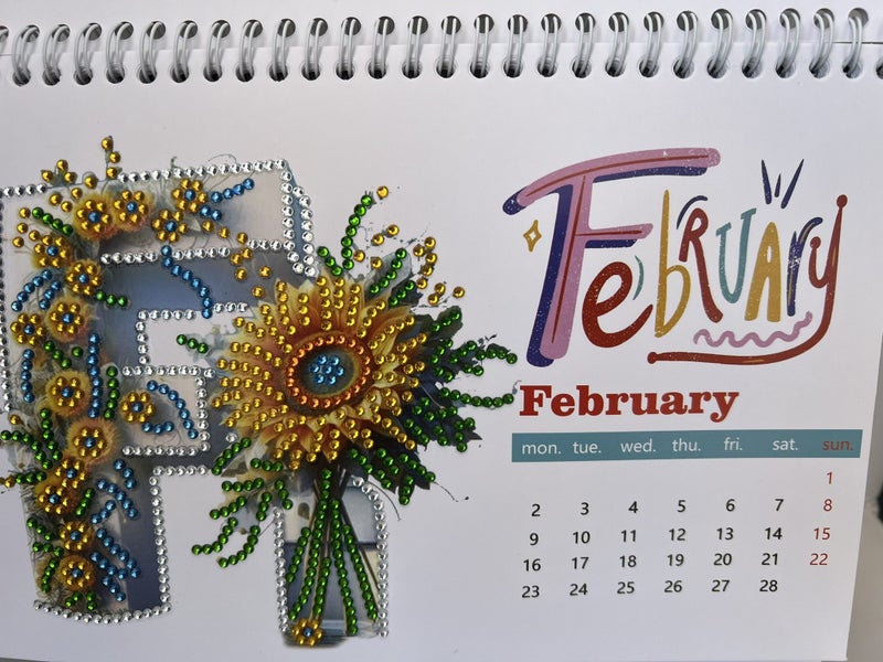 2026 Handmade Diamond Dot Calendar – Alphabet & Art Design64795675662593112