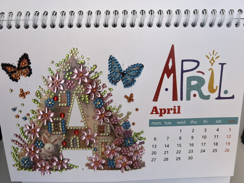 2026 Handmade Diamond Dot Calendar – Alphabet & Art Design64795675662593114