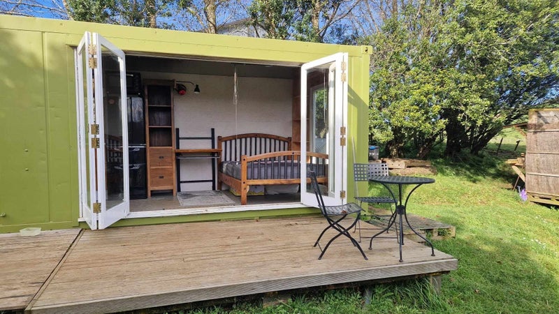 Tiny Home + Outside Shower & Toilet + Outbuilding + Deck Carousel 2