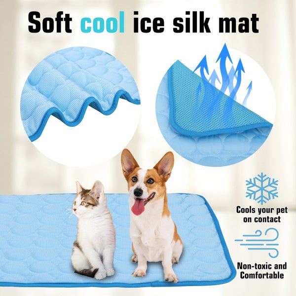 Pet soft Mat for Dogs Cats Non Toxic Breathable Ice Silk Pad Blanket for Ke Carousel 5