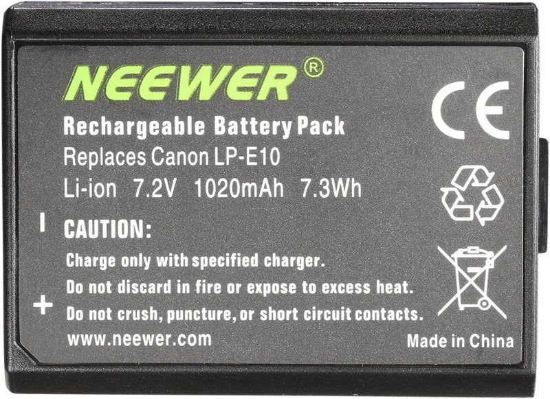 Neewer® Vertical Battery Grip with 2 Pieces LP-E10 Battery Replacement for Carousel 6
