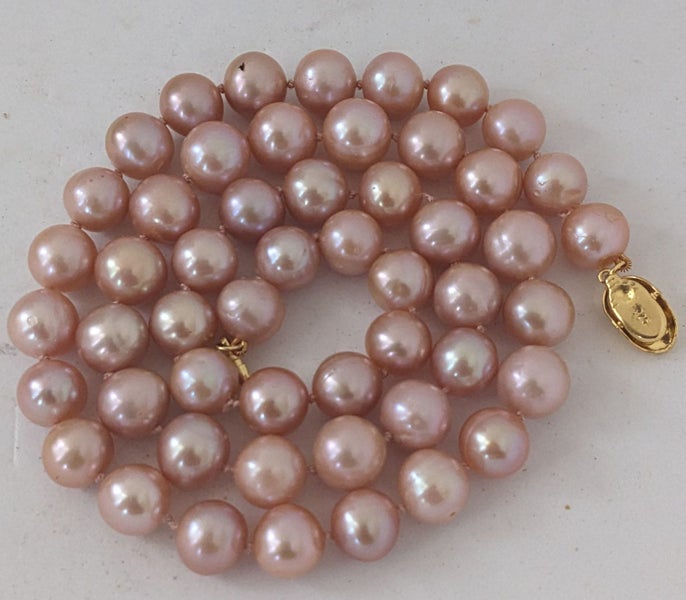 9.5-10 mm Edison Pink Pearl 57 cms Matinee Ncklace Carousel 1