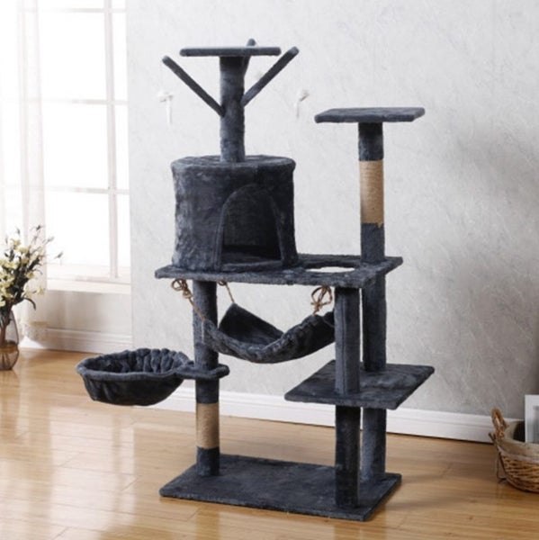 Cat Tree Scratching Post with Mouse 125CM - Grey Carousel 1