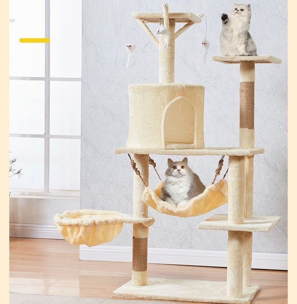 Cat Tree Scratching Post with Mouse 125CM - Grey Carousel 2