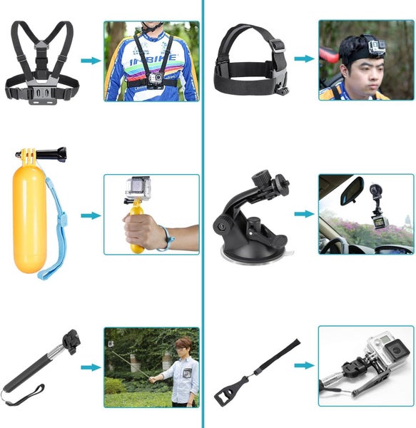 NEEWER 50 in 1 Action Camera Accessory Kit Compatible with GoPro Hero 11 10 9 8 Carousel 2