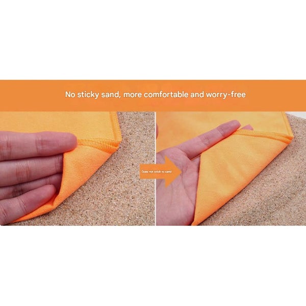 2-Piece Beige Yellow Quick-Dry Microfiber Sports Towel With Travel Case Compact Carousel 2