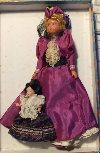 Two French Costume Celluloid Dolls Carousel 1