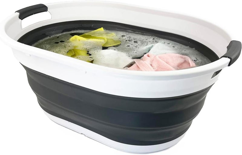 Collapsible Plastic Oval Laundry Basket,Portable Washing Tub,Pet Bathtub,Sp Carousel 1
