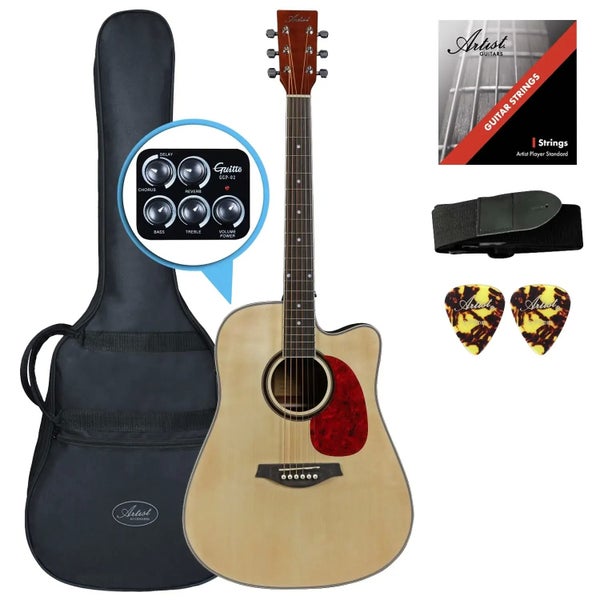 Artist LSPFX Natural Acoustic-Electric Guitar w/ Inbuilt FX & Speaker Carousel 1