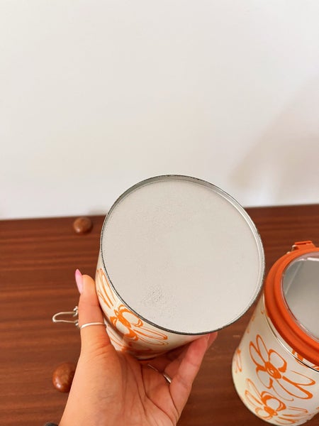 Vintage Retro Flower Power Metal Canisters X3 Carousel 4