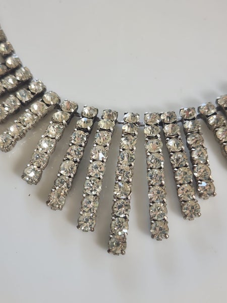 Vintage chunky French paste tassel necklace with Sterling clasp circa 1950 Carousel 2