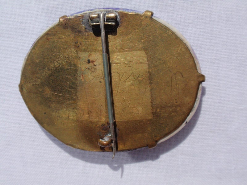 Vintage handpainted Bird Brooch on Brass - ? 1940's-50's Carousel 3