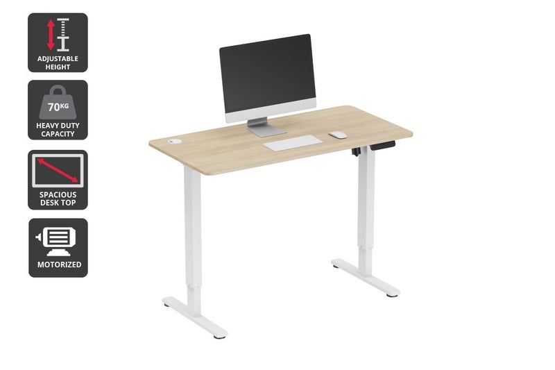 Ergolux Electric Standing Desk 120 x 60cm (Oak/White) Carousel 1