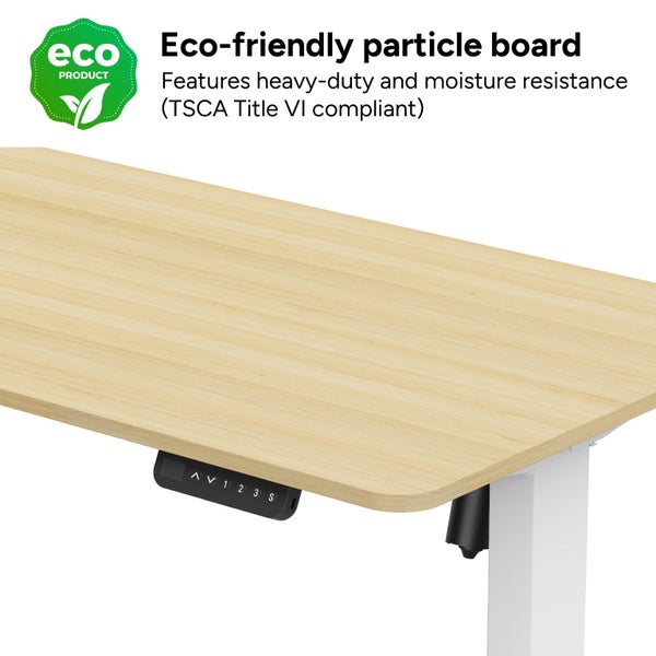 Ergolux Electric Standing Desk 120 x 60cm (Oak/White) Carousel 15