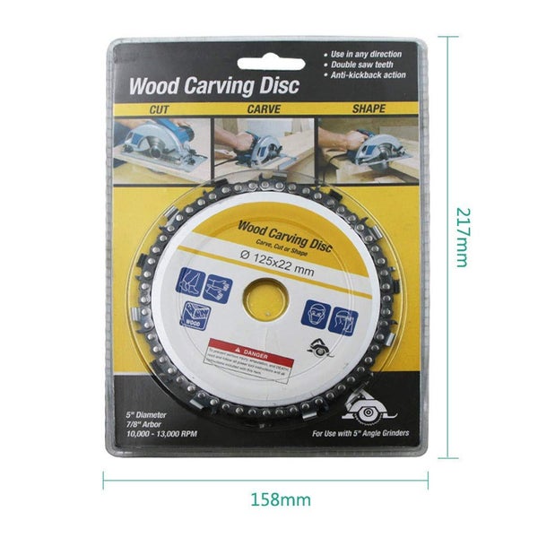 Wood Carving Disc Rotary Chain plate 5" Cut / Carve / Shape GF7 Carousel 1