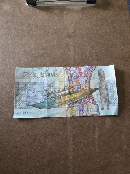 COOK ISLANDS $3 BANK NOTE x1 Carousel 2